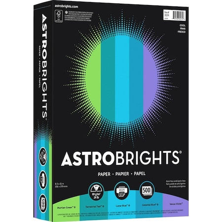 Astrobrights Paper, Astrobrt, 24#, Cool Ast Pk WAU20274